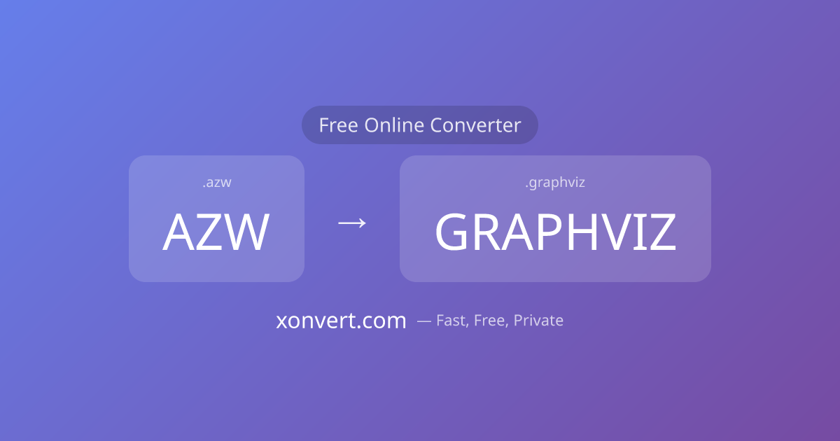 AZW to GRAPHVIZ Converter — Free, Private, No Upload | Xonvert