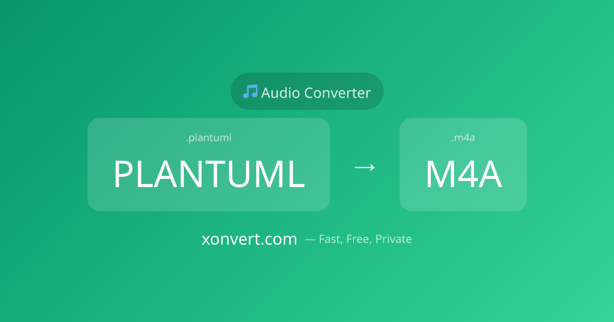 Convert PlantUML Source to M4A Audio Online — Fast & Free | Xonvert